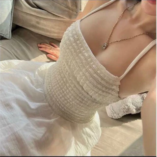 Áo Ren Tầng Cột Dây đan chéo sau lưng cho nữ sexy m702