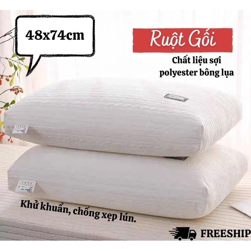 Ruột Gối EMA Cao Cấp 50x70cm bông gòn tinh khiết , đạt chuẩn hàng khách sạn