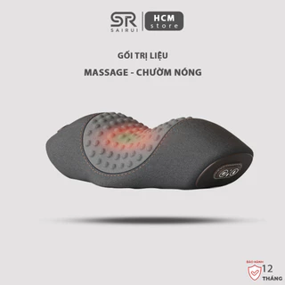 Gối Đầu Massage Và Chườm Nóng, Kê Cổ Giảm Đau Mỏi Cổ Vai Gáy, Ngủ Ngáy, Gối Ngủ Cao Su Non, Sairui