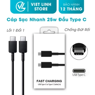 Cáp Sạc Nhanh Type C 25w Chống Đứt Sạc Không Nóng Máy, Dây Cáp Sạc Chính Hãng Bảo Hành 12 Tháng - Việt Linh Store