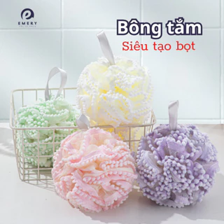 Bông Tắm Vải Lưới Mềm Cao Cấp Siêu Tạo Bọt Tẩy Tế Bào Chết Làm Mềm Mịn An Toàn Cho Da Emery