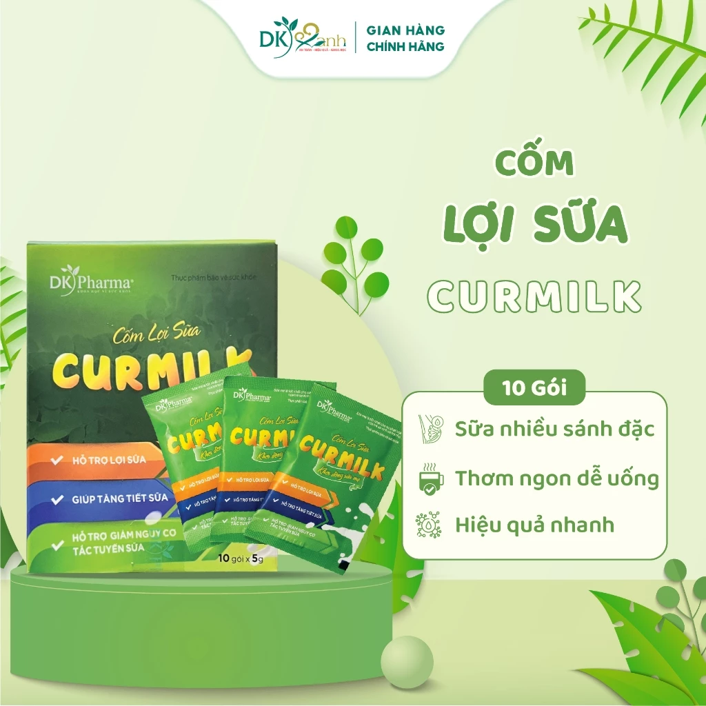 Cốm Lợi Sữa Curmilk Cho Mẹ Sơ Sinh DK Pharma Hộp Nhỏ 10 Gói Tiện Lợi