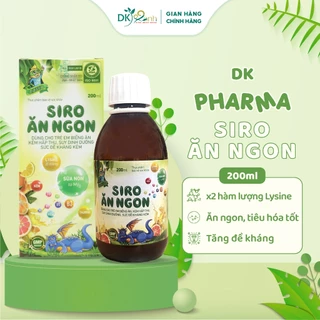 Siro Ăn Ngon Giúp Bé Hết Biếng Ăn, Hấp Thu Tốt, Tăng Sức Đề Kháng Chai 200ml - DK Pharma