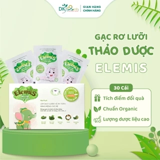 Gạc Rơ Lưỡi Elemis Vệ Sinh Răng Miệng Cho Bé Bảo Vệ Khoang Miệng Làm Sạch Lưỡi Nướu Hộp 30 gói Thành Phần Thiên Nhiên