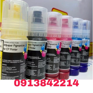 Bộ= 6 màu pigment Art Ultra plus vòi châm thông minh dùng cho Epson L8050/L18050/3210/L3250/L1210/L1250/L4260/L805/L121