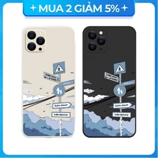 Ốp lưng cạnh vuông Iphone 7G/XR/11 Pro/12/14/14 Plus/....viền bảo vệ camera hình Bảng Chỉ Đường 2024