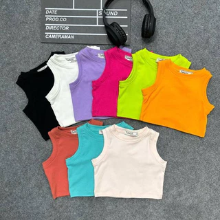 Áo Croptop Sát Nách Cho Bé Gái Chất Zip Co Dãn Áo Croptop Thun Cho Bé Gái CD Kids