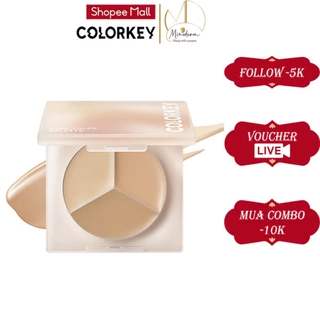 Bảng kem che khuyết điểm COLORKEY 3 màu sắc kết hợp mịn lâu trôi 3.9g