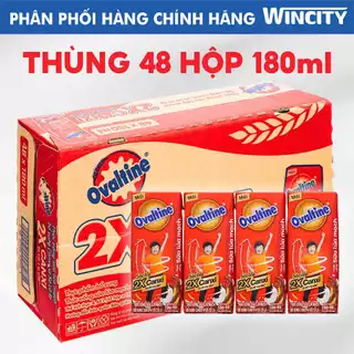 Thùng 48 hộp 180ml Thức uống lúa mạch gấp đôi Canxi Ovaltine - date 2025