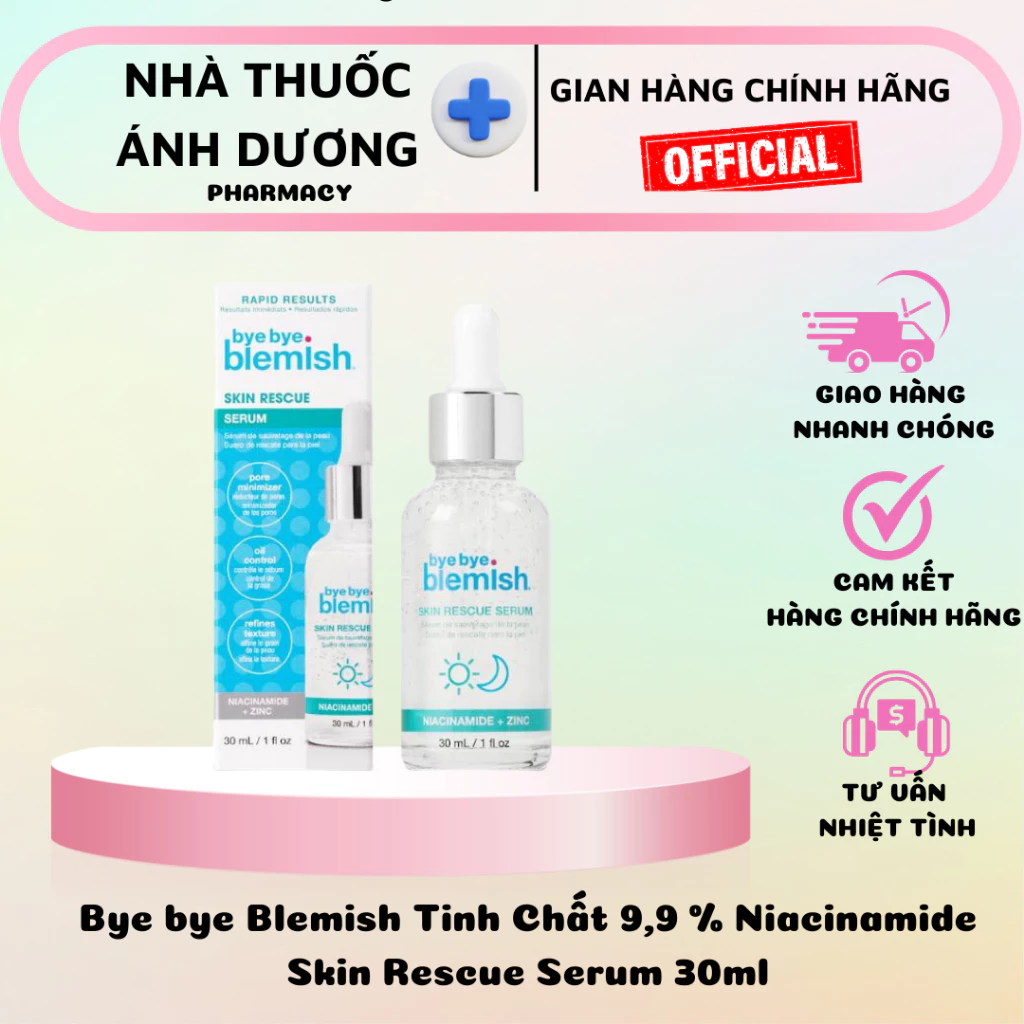 Serum Bye Bye Blemish Skin Rescue Niacinamide+ ZinC (Chai 30ml)