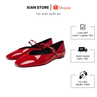 Giày búp bê giày bệt nữ ZR Giày Patent Leather Flats retro Pháp phong cách tiểu thư hàng fullbox