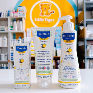 Sữa tắm gội cho bé sơ sinh DA KHÔ-Gel Tắm Gội Mustela, Kem Dưỡng Da Mặt và Lotion Dưỡng Da Toàn Thân MUSTELA CHO BÉ 0M+