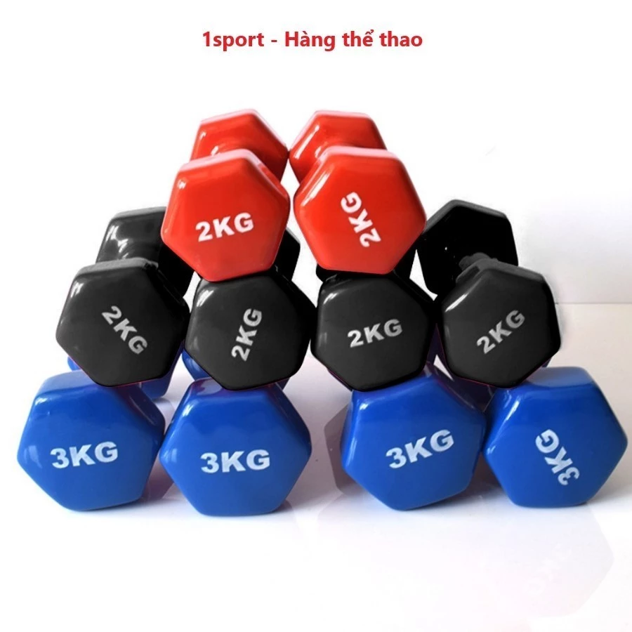 Tạ tay lõi gang bọc cao su 0.5kg 1kg 1.5kg 2kg 3kg 4kg tập yoga Pilates gym boxing thể dục tại nhà