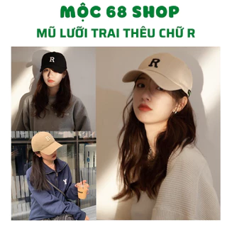Mũ lưỡi trai thêu chữ R thời trang cao cấp, nón lưỡi trai Unisex Hàn Quốc - Mộc 68 Shop