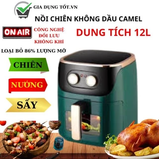 NỒI CHIÊN KHÔNG DẦU MỚI 12 lít KHOANG KÍNH VIỀN VÀNG CAO CẤP,BH 12 THÁNG.