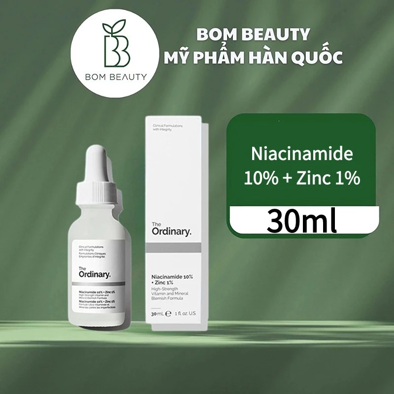 Serum The Ordinary Niacinamide 10% + Zinc 1% Giúp Cân Bằng Bã Nhờn Làm Sáng Da Thu Nhỏ Lỗ Chân Lông 30ml