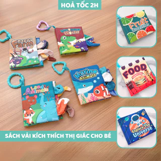 Sách vải cho bé sơ sinh 0 đến 12 tháng Tiibaby, an toàn tuyệt đối, kích thước 12x11cm, 8 mặt sột soạt