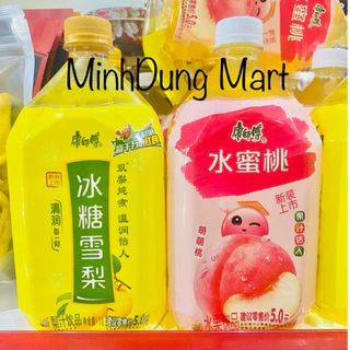 Nước ép Lê/đào chưng đường phèn chai 1L