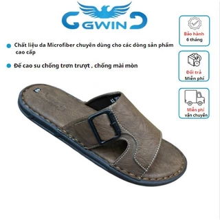 GWIN Dép quai ngang nam nữ có khóa đai cao cấp DN07 chất liệu da Microfiber độ bền cao, êm ái thoáng khí, không mùi