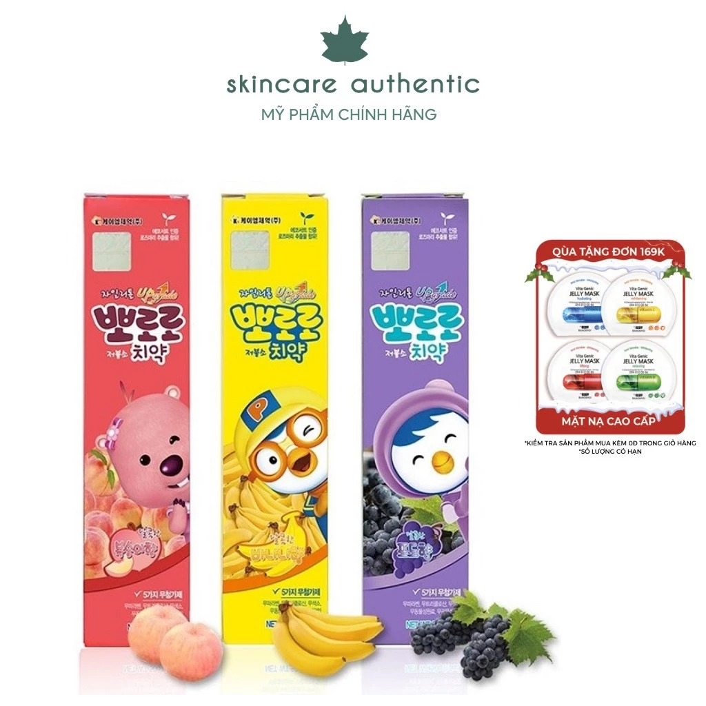 Kem Đánh Răng Không Chứa Florua Cho Trẻ Em PORORO Toothpaste 50g - 70g