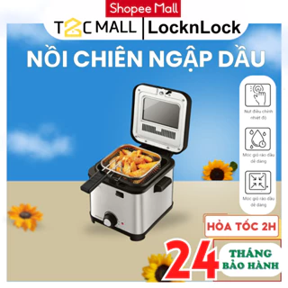 Nồi Chiên Ngập Dầu LocknLock 1.5L Nắp Kính Ngăn Bắn Lock&Lock EJF716SLV - T2Cmall