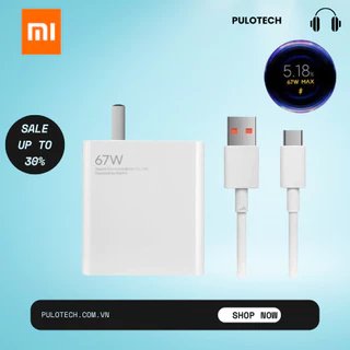 Bộ sạc nhanh Xiaomi 67w chính hãng Sạc nhanh Mi Charge Turbo kèm dây sạc Xiaomi Type C - PULOTECH