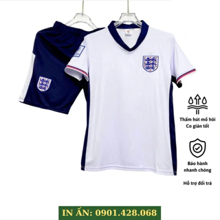 [In Tên + Số, Logo theo yêu cầu] Quần áo bóng đá đội tuyển Anh thun lạnh cao cấp không nhăn ,xù lông  Ado Sport