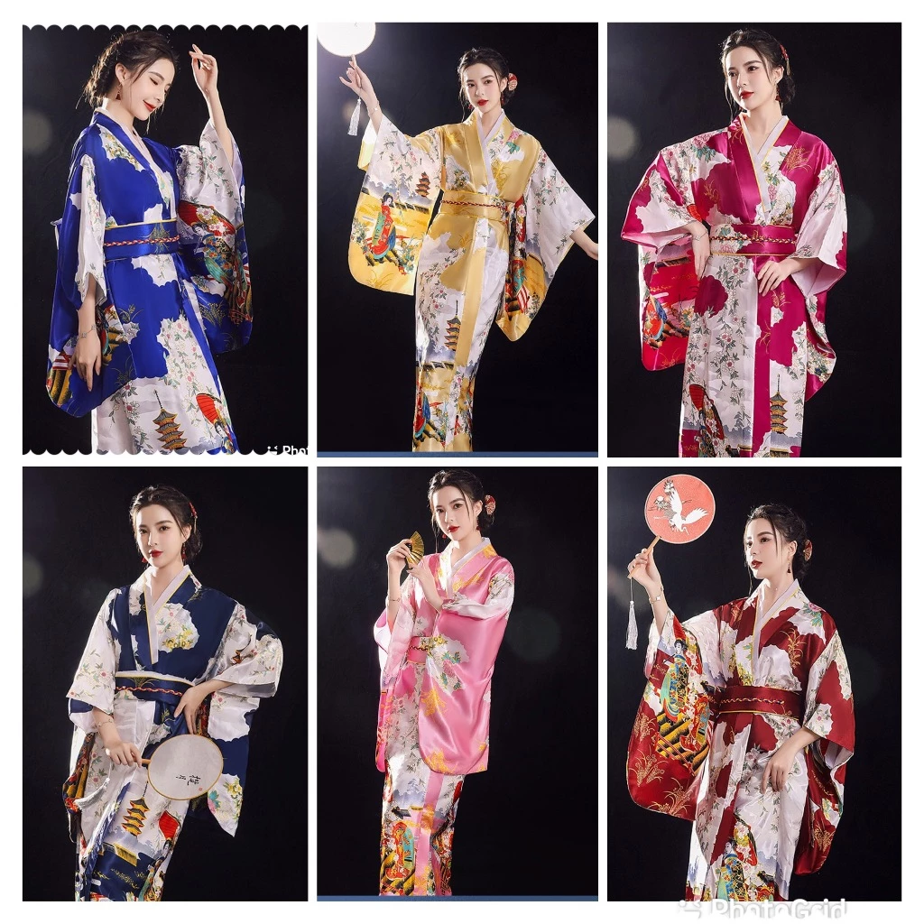 (CÓ SẴN) Bộ Trang Phục Kimono Truyền Thống Nhật Bản Yukata Nữ Nhật Bản