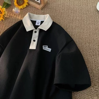 Áo polo phối cổ + logo "JONG HINMAN" bền đẹp .Áo polo nam nữ unisex cổ bẻ form rộng chất liệu cootton tổ ong cao cấp.