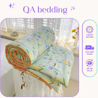 Chăn cotton đũi hàn quốc kích thước 2mx2m3 nhập khẩu , Mền hè đũi cotton chất liệu mềm mại thoáng mát mẫu mới 2024