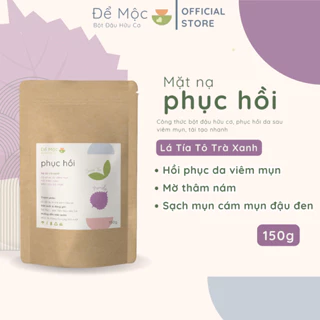 Mặt nạ phục hồi da mụn thâm, tía tô trà xanh hữu cơ Để Mộc - Mặt nạ mờ thâm mụn (150G)