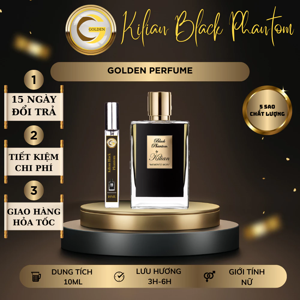 Nước hoa nam Kilian Black Phantom, Hương Thơm Bí ẩn Và Sự Sang Trọng  10ml - Golden_official