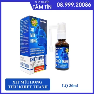 [CHÍNH HÃNG] Dung dịch Xịt mũi - họng Khiết Thanh - Lọ 30ml