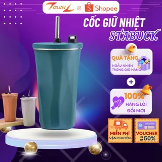 Cốc Giữ Nhiệt Cao Cấp Trơn 600ml, Ly Giữ Nhiệt Cao Cấp Logo STB Kèm Ống Hút Có Núm Đậy Tiện Lợi