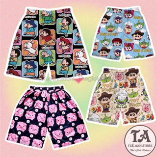 [Mẫu Mới] Quần Đùi Cute Dễ Thương Quần Short Lững Cartoon Nam Nữ Hoạt hình -Quần đùi thun cotton mặc nhà thể thao unisex