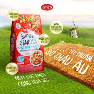 Ngũ cốc ăn kiêng Emco Granola không đượng vị dâu tây 500g