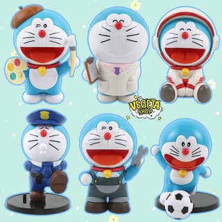 Mô hình Doraemon - Doremon Mèo ú Cosplay trang phục họa sĩ bác sĩ phi hành gia cảnh sát thợ cơ khí cầu thủ Mèo máy Mon Ú