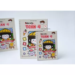 Sổ tay Toán 4 chương trình mới, Takenote bản A5 và A6 sổ lò xo (tặng kèm giấy note đáng yêu)