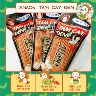 Combo 5 gói Tăm Cay Đen ALUOWA, Que Cay Ăn Vặt Cổng Trường, Ăn Vặt Tuổi Thơ, Đồ Ăn Vặt Nhà Mầm.