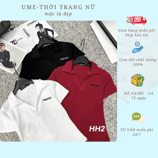 Áo thun phông polo, áo cộc tay cổ bẻ dáng ôm vải cotton co dãn thấm hút mồ hôi A03UME 3 màu đen trắng đỏ đô