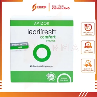 AVIZOR Lacrifresh Comfort Unidose – Dung dịch nhỏ mắt không chất bảo quản – Avizor [Tây Ban Nha] – 20 tuýp x 0,4ml