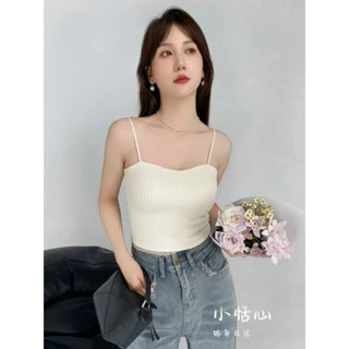 Áo bra gân thừng nữ, áo lót 2 dây trơn basic dáng ngắn croptop thời trang form ôm gọn rễ mix đồ hàng Quảng châu L1