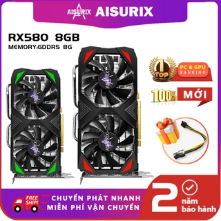 AISURIX RX 580 8GB Card màn hình VGA New GPU AMD GDDR5 PC Gaming