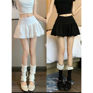 Nabiii- chân váy loli tơ xoè mềm (sẵn đen-trắng taobao)