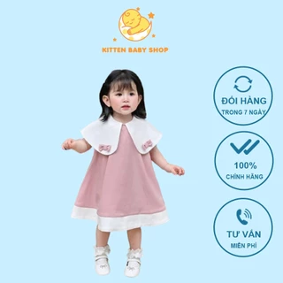 Đầm bé gái đính nơ xinh xắn 10-22kg Váy chữ A cho bé mặc hè Kittenbabyshop