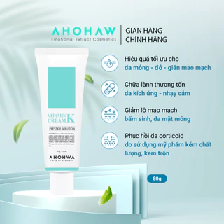 [Kèm quà] Kem Vitamin K Dưỡng Giảm Mỏng Đỏ , Dưỡng Phục Hồi Da Kích Ứng , SauTổn Thương Da Ahohaw 80g