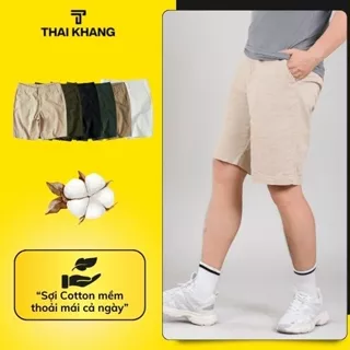 Quần short kaki nam THÁI KHANG vải cotton dày mềm form chấm gối bassic lịch sự  QKAKI13