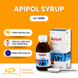 Siro ho Apipol - hỗ trợ giảm ho, giảm khô ngứa họng và giảm kích ứng ở miệng và họng dùng cho trẻ từ 1 tuổi (100ml)