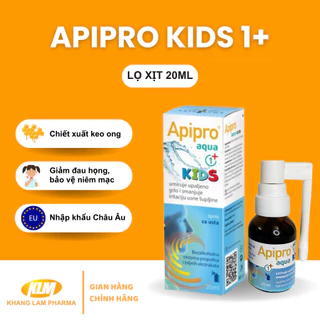 Xịt Họng Keo Ong Apipro Kids 1+ Apipharma giúp giảm ho, kháng khuẩn, nhập khẩu Châu Âu cho trẻ từ 1 tuổi  (20ml)