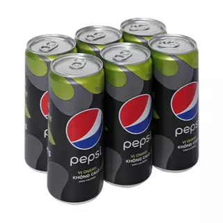 Lốc 6 lon nước ngọt Pepsi không calo vị chanh 320ml